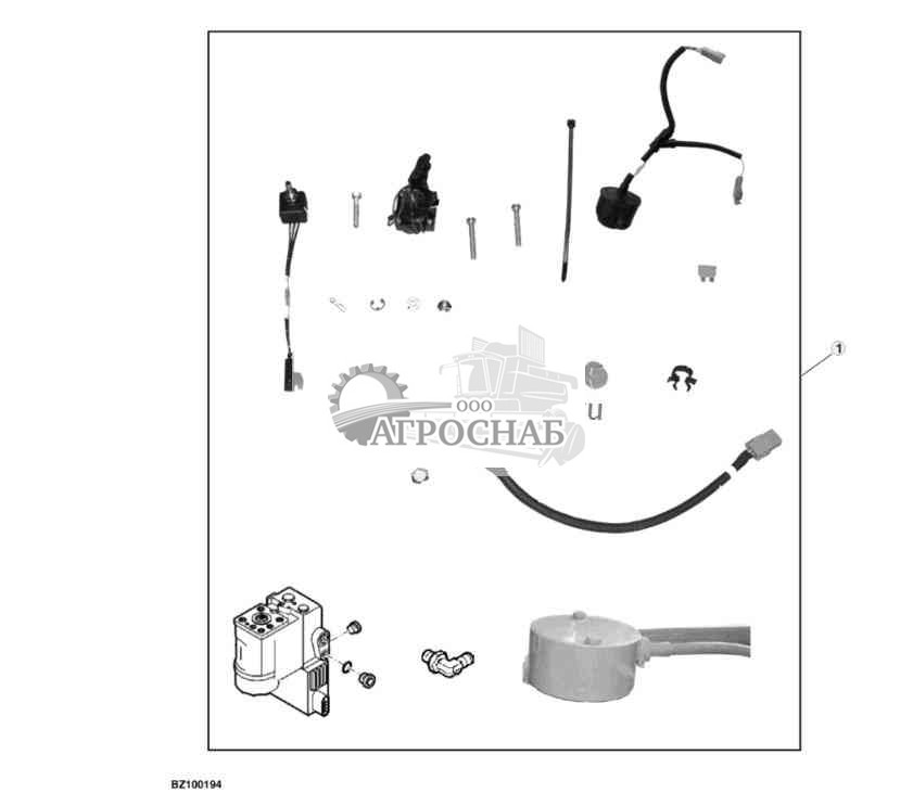 Attachment, Basic Parts for Row Guidance, AutoTrac™ 8.5 T DANA Rear Axle 